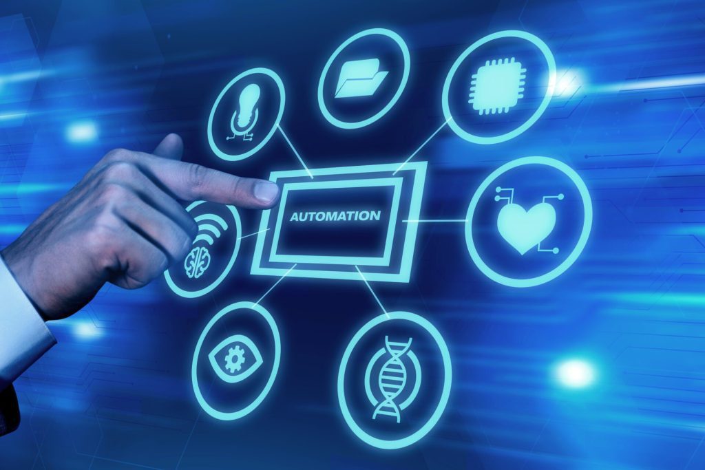 hand touching screen rpa concept